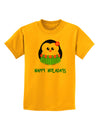 Happy Huladays Christmas Penguin - Red and Green Childrens T-Shirt-Childrens T-Shirt-TooLoud-Gold-X-Small-Davson Sales