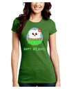 Happy Huladays Christmas Penguin - Red and Green Juniors Crew Dark T-Shirt-T-Shirts Juniors Tops-TooLoud-Kiwi-Green-Juniors Fitted Small-Davson Sales