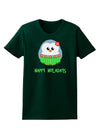 Happy Huladays Christmas Penguin - Red and Green Womens Dark T-Shirt-TooLoud-Forest-Green-Small-Davson Sales