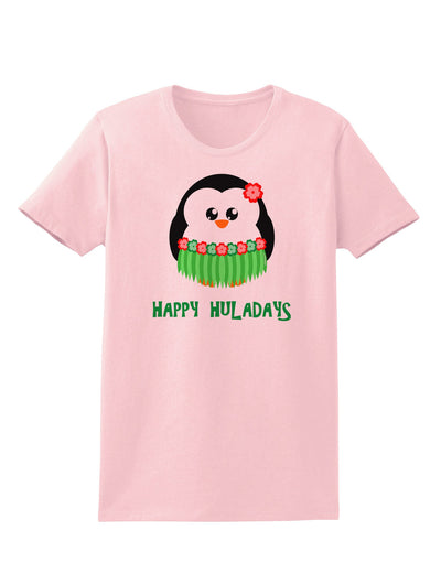 Happy Huladays Christmas Penguin - Red and Green Womens T-Shirt-Womens T-Shirt-TooLoud-PalePink-X-Small-Davson Sales