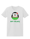 Happy Huladays Christmas Penguin - Red and Green Womens T-Shirt-Womens T-Shirt-TooLoud-White-X-Small-Davson Sales