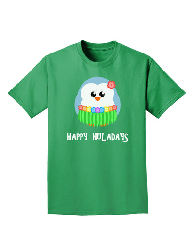 Happy Huladays Holiday Penguin - Christmas Adult Dark T-Shirt-Mens T-Shirt-TooLoud-Kelly-Green-Small-Davson Sales