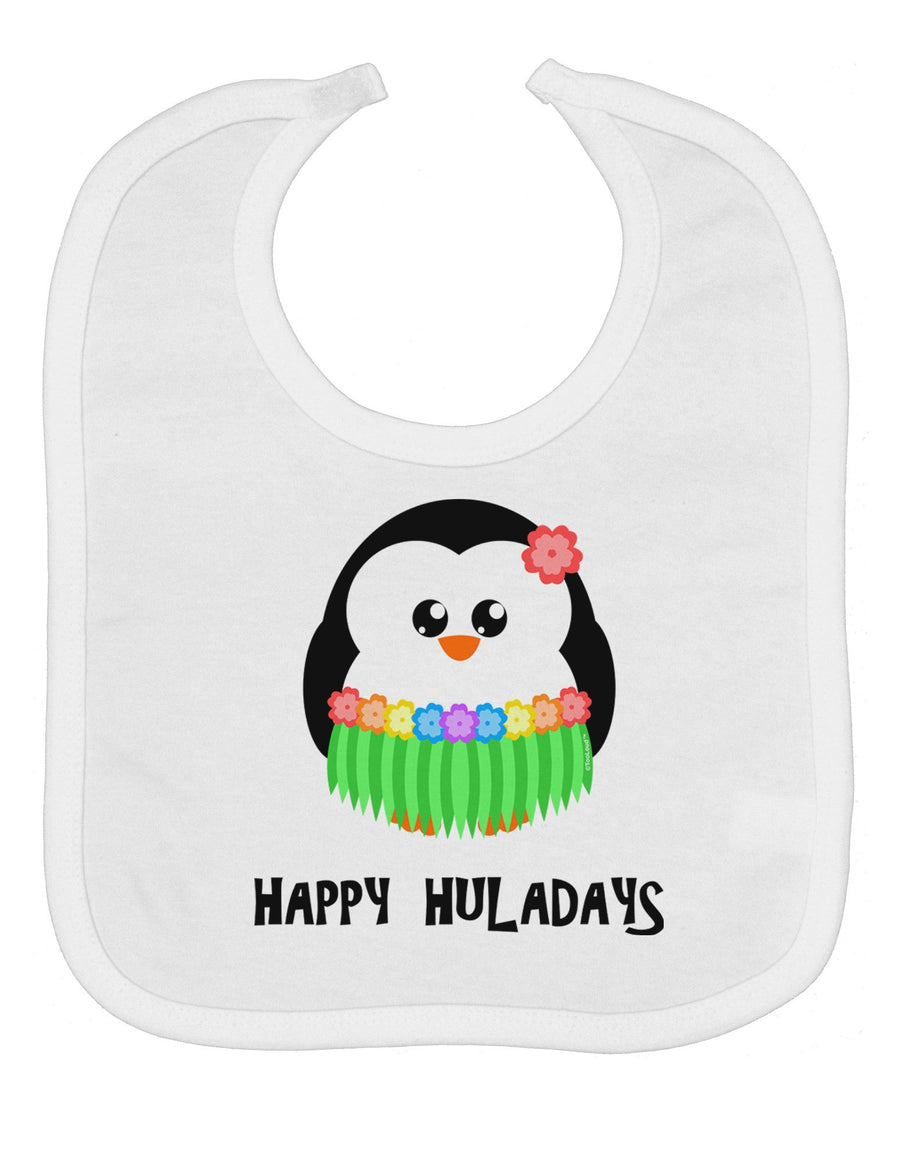 Happy Huladays Holiday Penguin - Christmas Baby Bib