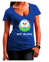 Happy Huladays Holiday Penguin - Christmas Juniors V-Neck Dark T-Shirt-Womens V-Neck T-Shirts-TooLoud-Royal-Blue-Juniors Fitted Small-Davson Sales