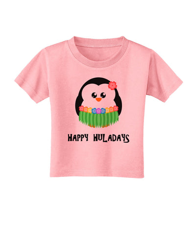 Happy Huladays Holiday Penguin - Christmas Toddler T-Shirt-Toddler T-Shirt-TooLoud-Candy-Pink-2T-Davson Sales