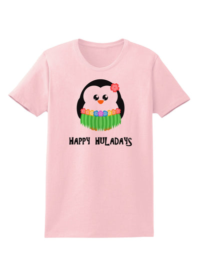 Happy Huladays Holiday Penguin - Christmas Womens T-Shirt-Womens T-Shirt-TooLoud-PalePink-X-Small-Davson Sales