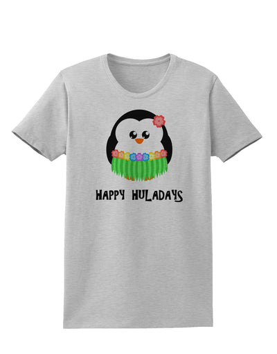 Happy Huladays Holiday Penguin - Christmas Womens T-Shirt-Womens T-Shirt-TooLoud-AshGray-X-Small-Davson Sales