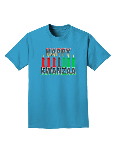 Happy Kwanzaa Candles Adult Dark T-Shirt-Mens T-Shirt-TooLoud-Turquoise-Small-Davson Sales