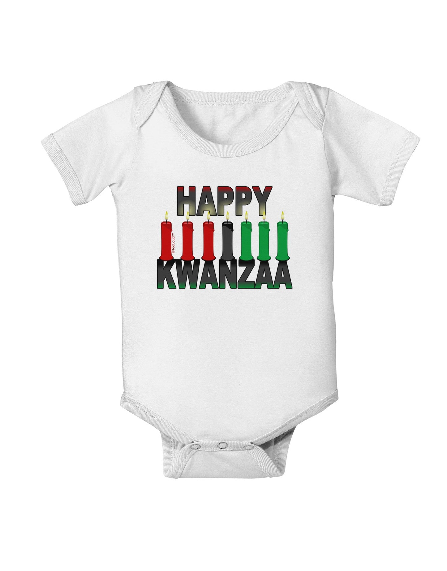 Happy Kwanzaa Candles Baby Romper Bodysuit-Baby Romper-TooLoud-White-06-Months-Davson Sales