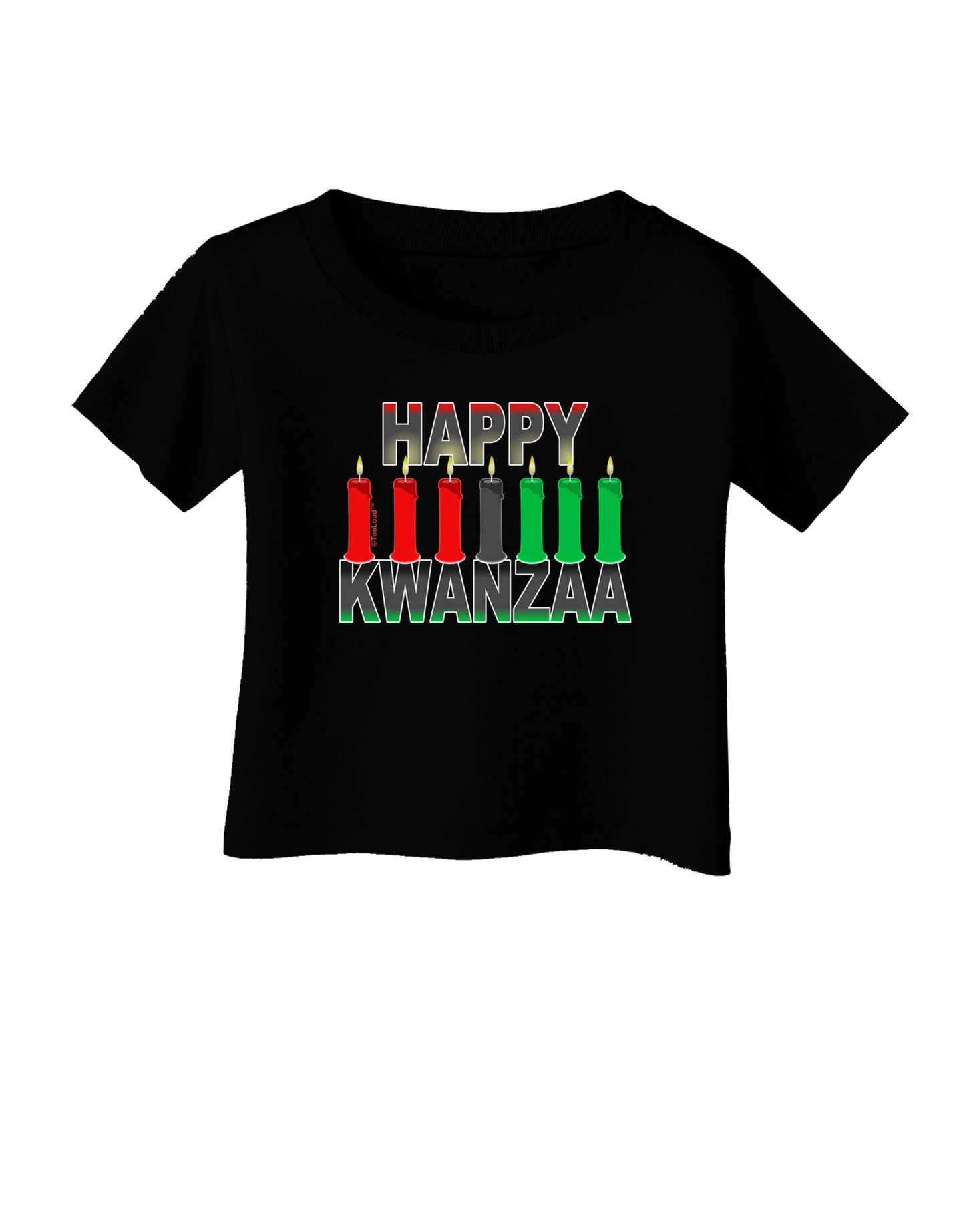Happy Kwanzaa Candles Infant T-Shirt Dark-Infant T-Shirt-TooLoud-Black-06-Months-Davson Sales