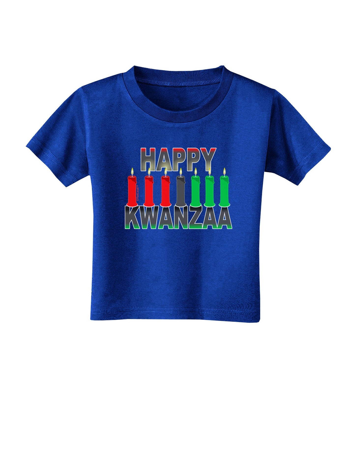 Happy Kwanzaa Candles Toddler T-Shirt Dark-Toddler T-Shirt-TooLoud-Royal-Blue-2T-Davson Sales