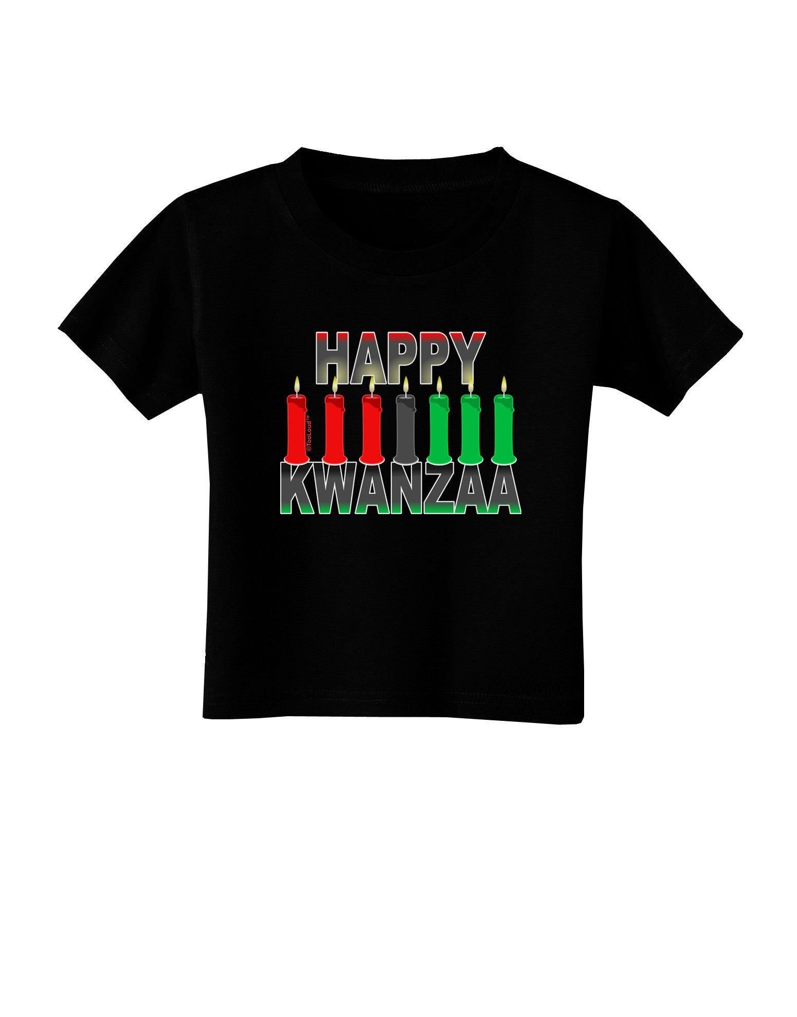 Happy Kwanzaa Candles Toddler T-Shirt Dark-Toddler T-Shirt-TooLoud-Black-2T-Davson Sales