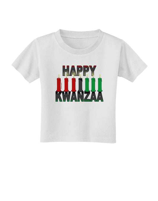 Happy Kwanzaa Candles Toddler T-Shirt-Toddler T-Shirt-TooLoud-White-2T-Davson Sales