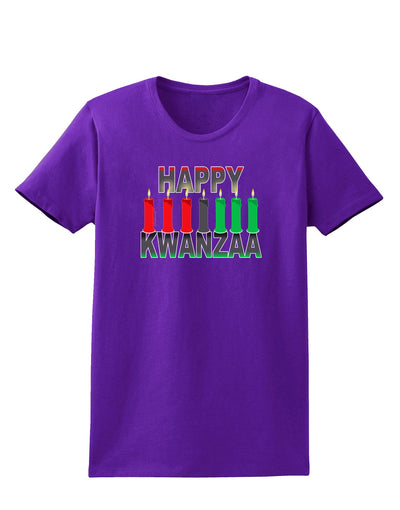 Happy Kwanzaa Candles Womens Dark T-Shirt-Womens T-Shirt-TooLoud-Purple-X-Small-Davson Sales