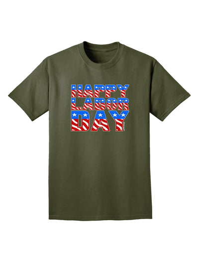 Happy Labor Day ColorText Adult Dark T-Shirt-Mens T-Shirt-TooLoud-Military-Green-Small-Davson Sales