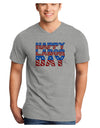 Happy Labor Day ColorText Adult V-Neck T-shirt-Mens V-Neck T-Shirt-TooLoud-HeatherGray-Small-Davson Sales