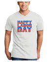 Happy Labor Day ColorText Adult V-Neck T-shirt-Mens V-Neck T-Shirt-TooLoud-White-Small-Davson Sales