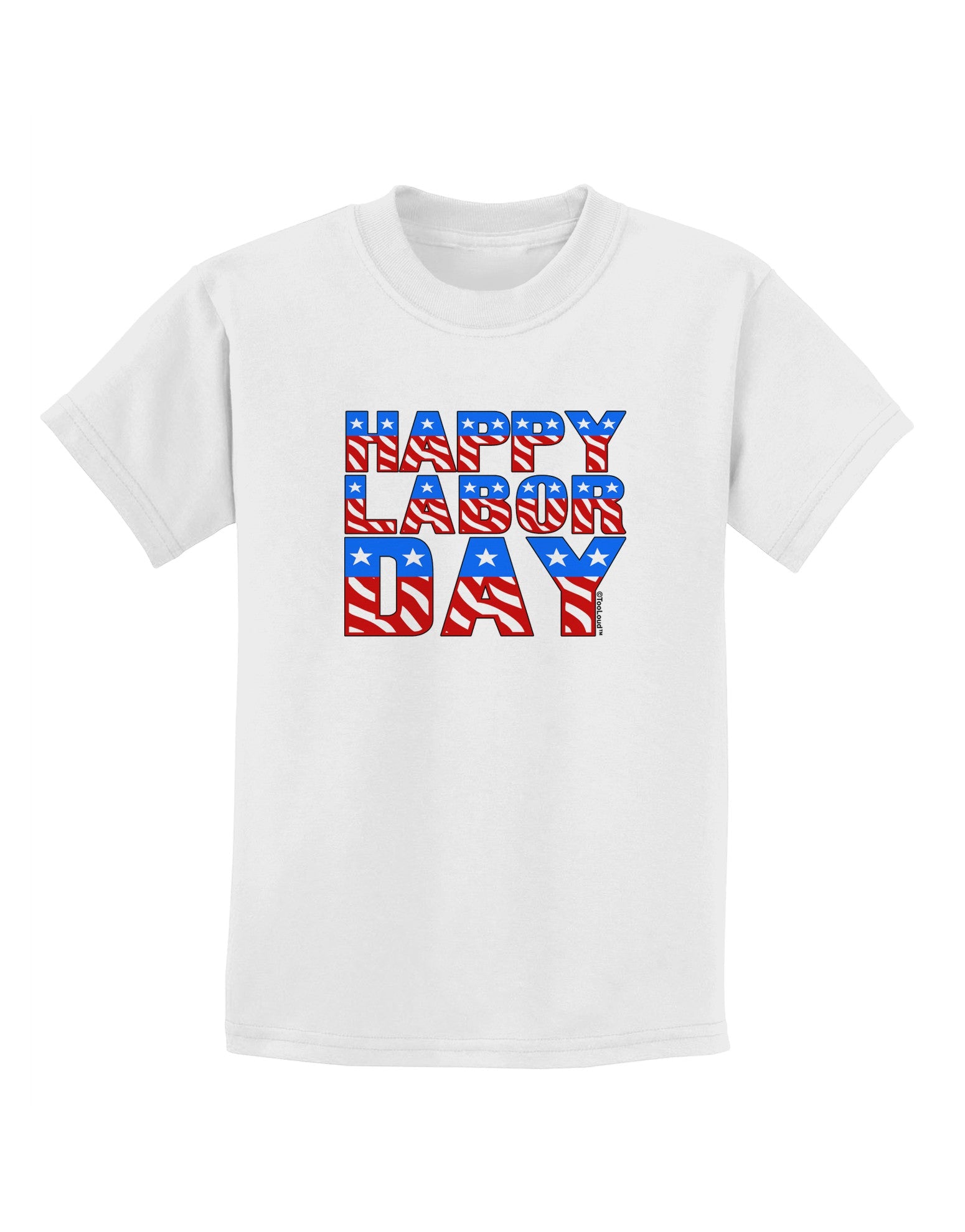 Happy Labor Day ColorText Childrens T-Shirt-Childrens T-Shirt-TooLoud-White-X-Small-Davson Sales