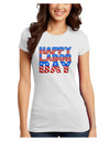 Happy Labor Day ColorText Juniors T-Shirt-Womens Juniors T-Shirt-TooLoud-White-Juniors Fitted X-Small-Davson Sales