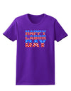 Happy Labor Day ColorText Womens Dark T-Shirt-TooLoud-Purple-X-Small-Davson Sales