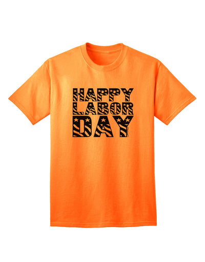 Happy Labor Day Text Adult T-Shirt-Mens T-Shirt-TooLoud-Neon-Orange-Small-Davson Sales