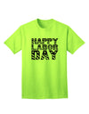 Happy Labor Day Text Adult T-Shirt-Mens T-Shirt-TooLoud-Neon-Green-Small-Davson Sales