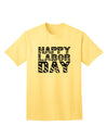 Happy Labor Day Text Adult T-Shirt-Mens T-Shirt-TooLoud-Yellow-Small-Davson Sales