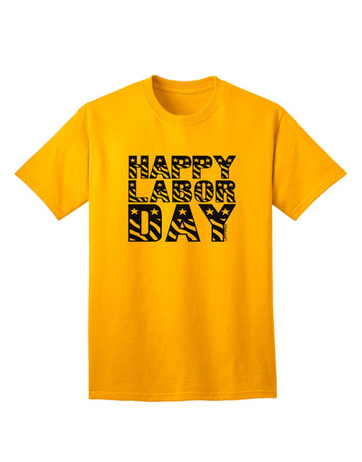 Happy Labor Day Text Adult T-Shirt-Mens T-Shirt-TooLoud-Gold-Small-Davson Sales