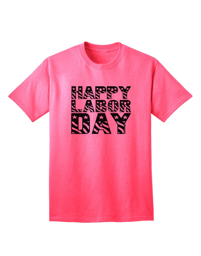 Happy Labor Day Text Adult T-Shirt-Mens T-Shirt-TooLoud-Neon-Pink-Small-Davson Sales