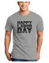 Happy Labor Day Text Adult V-Neck T-shirt-Mens V-Neck T-Shirt-TooLoud-HeatherGray-Small-Davson Sales