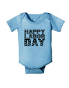 Happy Labor Day Text Baby Romper Bodysuit-Baby Romper-TooLoud-LightBlue-06-Months-Davson Sales