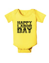 Happy Labor Day Text Baby Romper Bodysuit-Baby Romper-TooLoud-Yellow-06-Months-Davson Sales