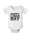 Happy Labor Day Text Baby Romper Bodysuit-Baby Romper-TooLoud-White-06-Months-Davson Sales