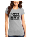 Happy Labor Day Text Juniors T-Shirt-Womens Juniors T-Shirt-TooLoud-Ash-Gray-Juniors Fitted X-Small-Davson Sales