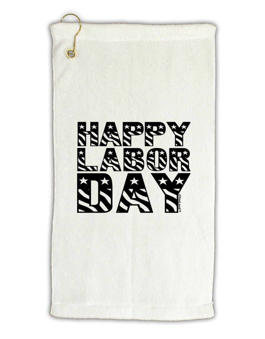 Happy Labor Day Text Micro Terry Gromet Golf Towel 11&#x22;x19-Golf Towel-TooLoud-White-Davson Sales