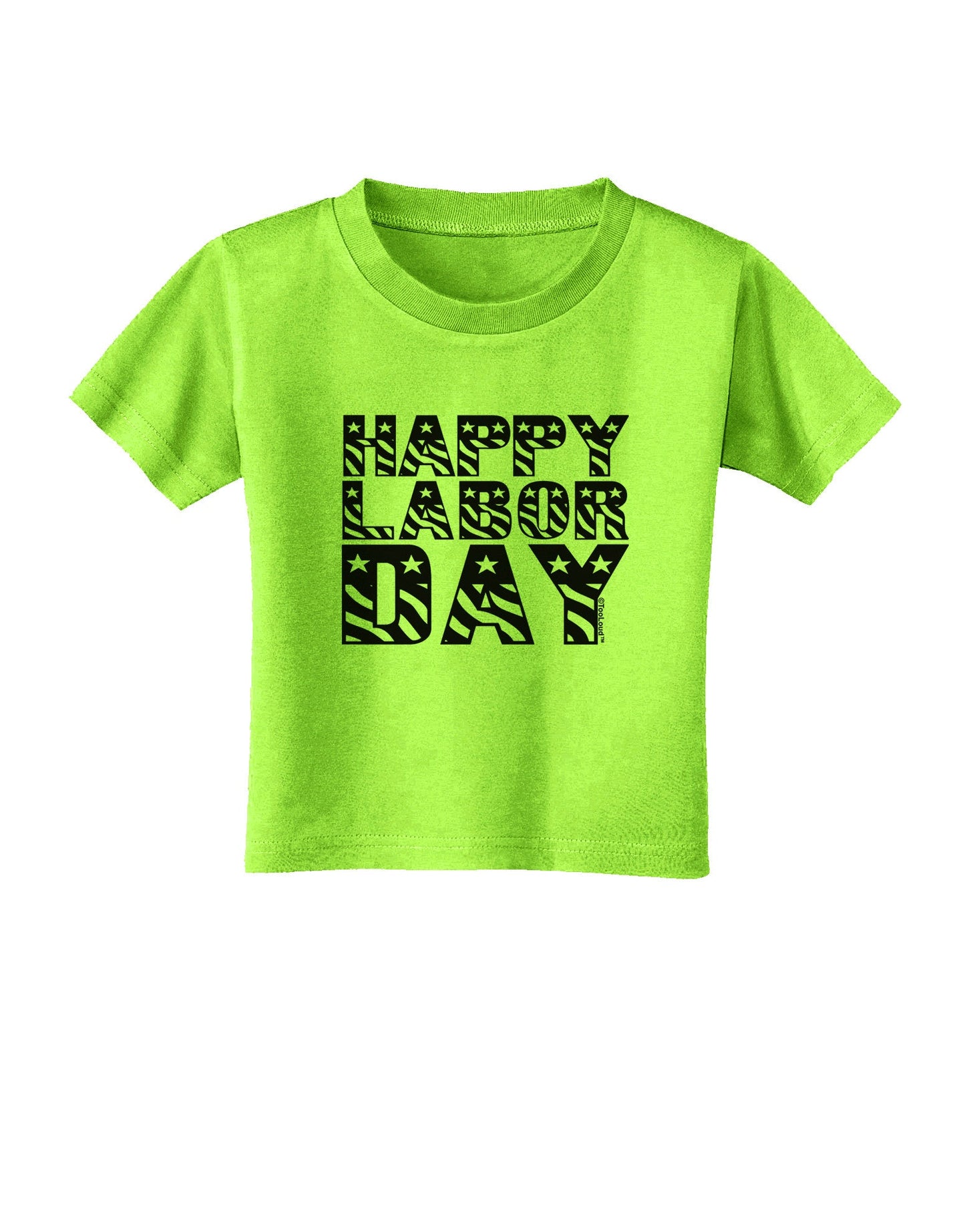 Happy Labor Day Text Toddler T-Shirt-Toddler T-Shirt-TooLoud-Lime-Green-2T-Davson Sales