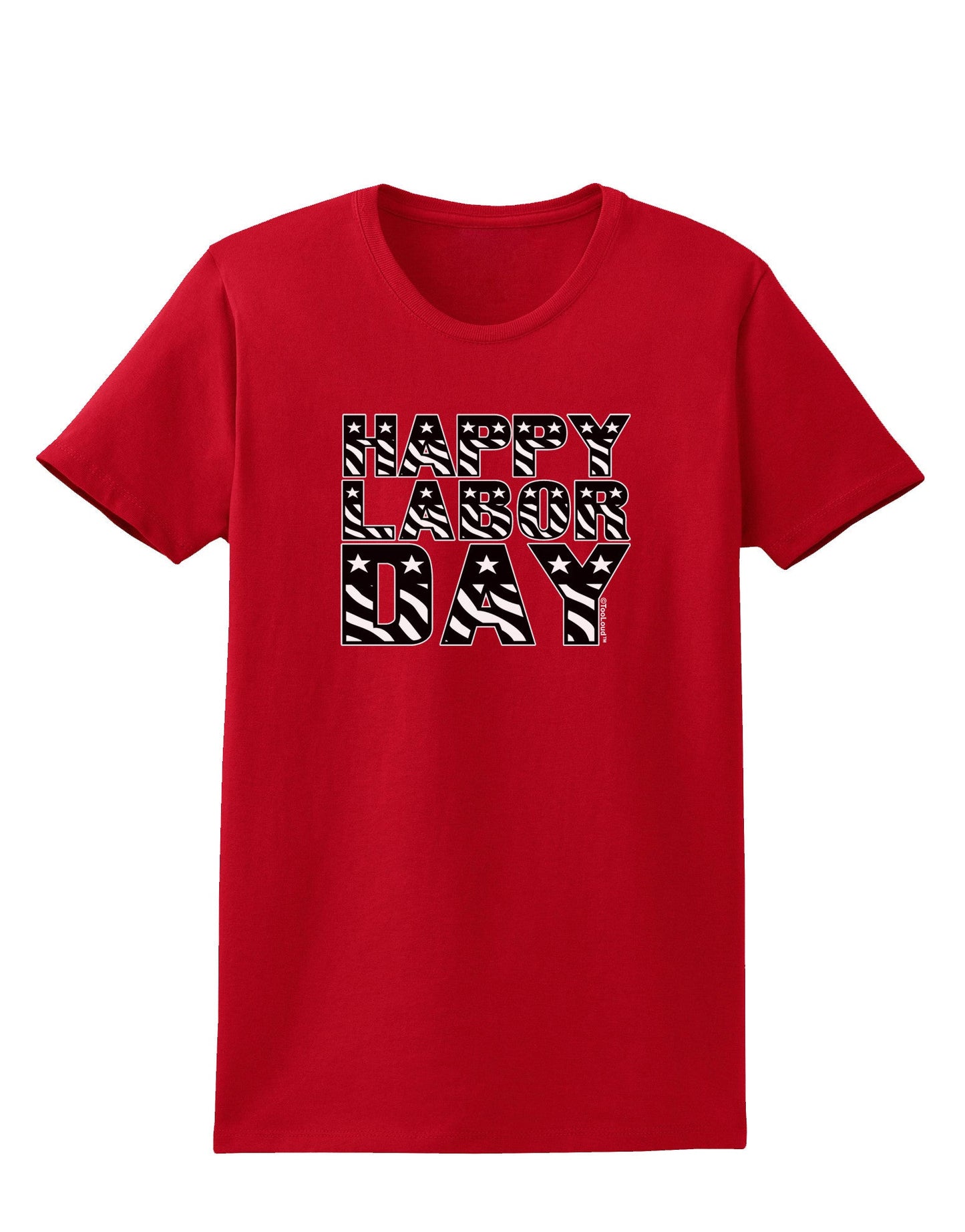 Happy Labor Day Text Womens Dark T-Shirt-TooLoud-Red-X-Small-Davson Sales