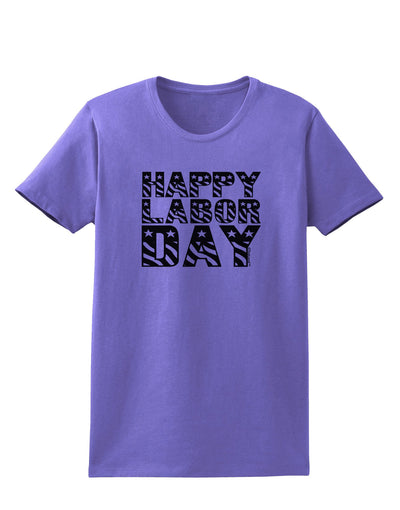 Happy Labor Day Text Womens T-Shirt-Womens T-Shirt-TooLoud-Violet-X-Small-Davson Sales