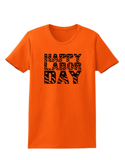 Happy Labor Day Text Womens T-Shirt-Womens T-Shirt-TooLoud-Orange-X-Small-Davson Sales
