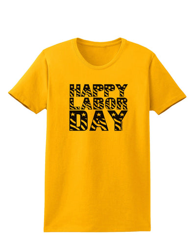 Happy Labor Day Text Womens T-Shirt-Womens T-Shirt-TooLoud-Gold-X-Small-Davson Sales