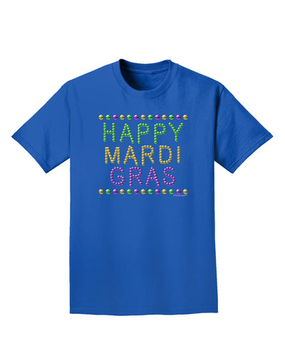 Happy Mardi Gras Beads Adult Dark T-Shirt-Mens T-Shirt-TooLoud-Royal-Blue-Small-Davson Sales