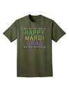 Happy Mardi Gras Beads Adult Dark T-Shirt-Mens T-Shirt-TooLoud-Military-Green-Small-Davson Sales