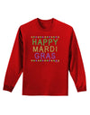 Happy Mardi Gras Beads Adult Long Sleeve Dark T-Shirt-TooLoud-Red-Small-Davson Sales