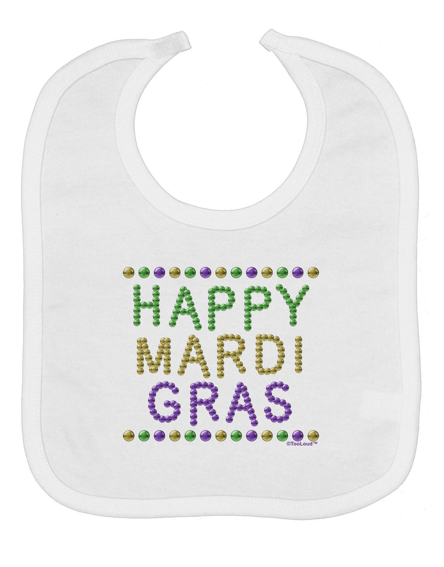 Happy Mardi Gras Beads Baby Bib