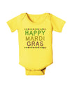 Happy Mardi Gras Beads Baby Romper Bodysuit-Baby Romper-TooLoud-Yellow-06-Months-Davson Sales