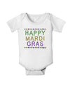 Happy Mardi Gras Beads Baby Romper Bodysuit-Baby Romper-TooLoud-White-06-Months-Davson Sales