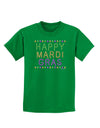 Happy Mardi Gras Beads Childrens Dark T-Shirt-Childrens T-Shirt-TooLoud-Kelly-Green-X-Small-Davson Sales