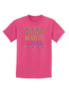 Happy Mardi Gras Beads Childrens Dark T-Shirt-Childrens T-Shirt-TooLoud-Sangria-X-Small-Davson Sales