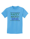 Happy Mardi Gras Beads Childrens T-Shirt-Childrens T-Shirt-TooLoud-Aquatic-Blue-X-Small-Davson Sales