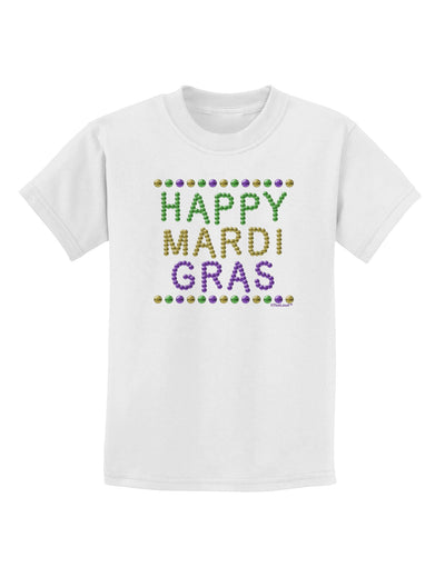 Happy Mardi Gras Beads Childrens T-Shirt-Childrens T-Shirt-TooLoud-White-X-Small-Davson Sales